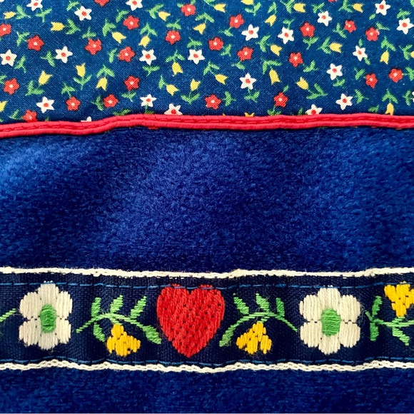 Vintage 60s Velour Cottagecore Bathrobe *Petite* EVELYN PEARSON Blue Caftan - Picture 6 of 7